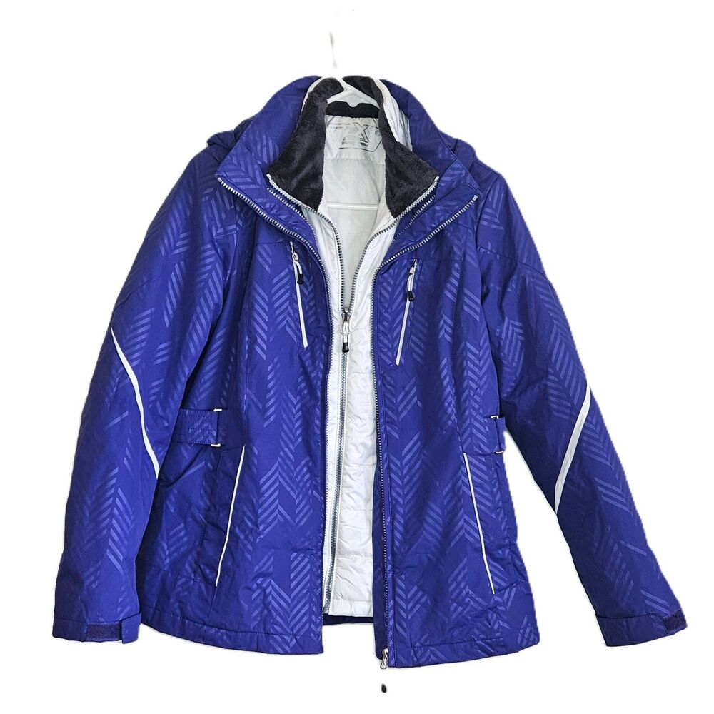 Women's Med 3-in-1 Snowboard Ski Winter Shell Jacket ZeroXposur Purple & White